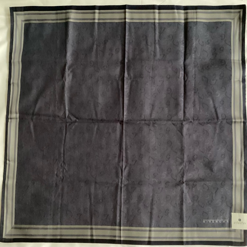 Givenchy Gray Classic Silk Scarf